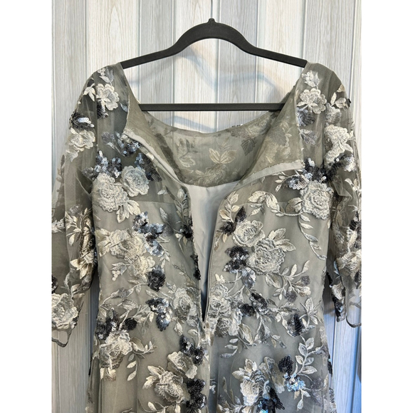 NWT La Femme 29988 - Embroidered Tea Length Dress SZ 12 - Picture 6 of 11